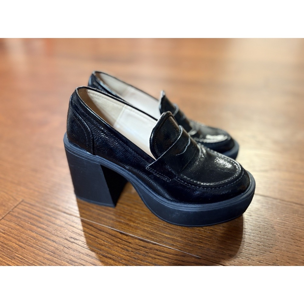 Princess Polly Black Chunky Platform Loafers Presha Women Size 7